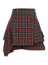 Vivienne Westwood Infinity Plaid Virgin Wool Miniskirt In Red