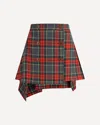 Vivienne Westwood Asymmetric Wrap Skirt With Check Pattern And Button Fastening