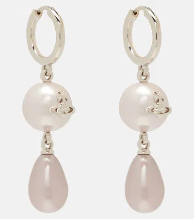 Vivienne Westwood Martha Orb Faux Pearl Drop Earrings In Silver