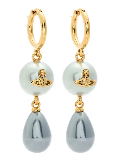Vivienne Westwood Martha Two-tone Drop Earrings In Gold