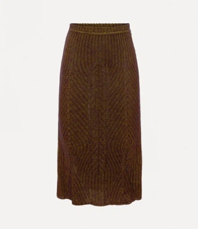 Vivienne Westwood Mary Skirt Silk Mohair Blend Gold M Women