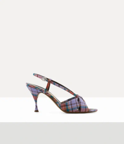 Vivienne Westwood Marylin Sandal Louth Tartan Multi 4-37 Women In Blue