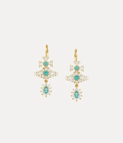 Vivienne Westwood Masha Earrings Gold-yellow-turquoise-cz Gold-yellow-turquoise-cz Women In Green
