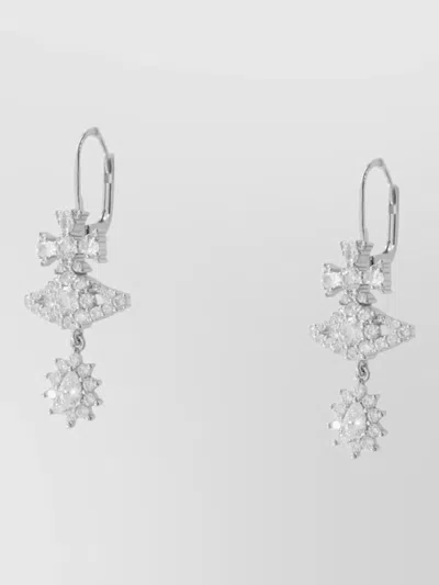 Vivienne Westwood Masha Earrings Metal Crystal Drop Design In Metallic