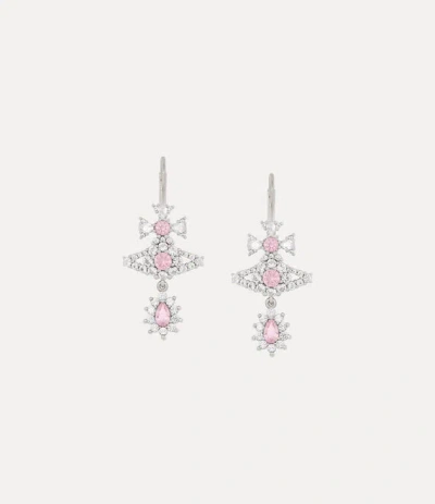 Vivienne Westwood Masha Earrings Platinum-white-pink-cz Platinum-white-pink-cz Women