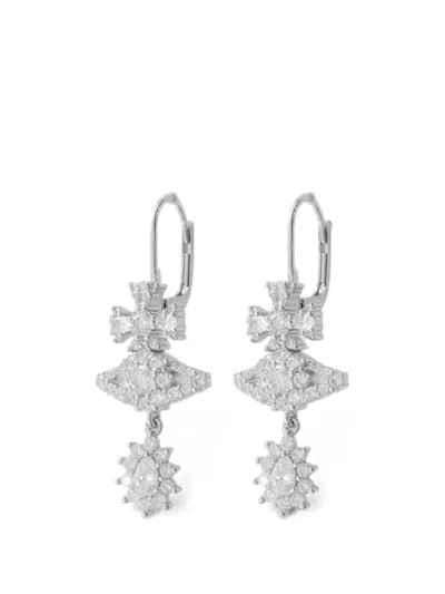 Vivienne Westwood Masha Earrings Metal Crystal Drop Design In Metallic