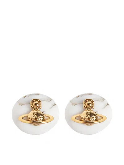 Vivienne Westwood Maude Orb Marble-effect Earrings In Gold
