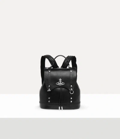 Vivienne Westwood Max Small Backpack Shiny Veget Tanned Black