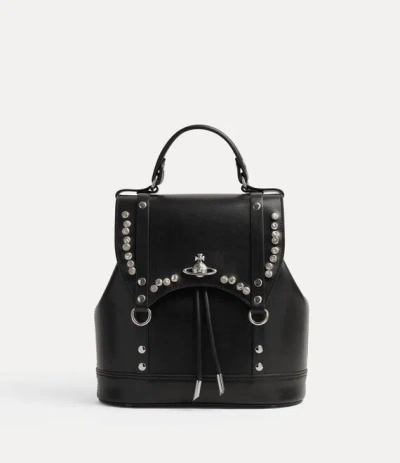 Vivienne Westwood Max Small Backpack Smooth Leather + Studs 1 Black