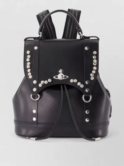 Vivienne Westwood Max Small Leather Backpack In Black