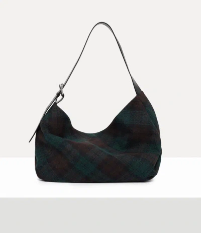 Vivienne Westwood Maxime Large Shoulder Bag Harris Tweed Check Dark-check