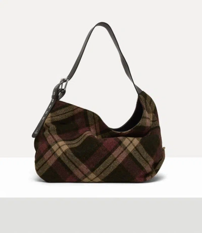 Vivienne Westwood Maxime Large Shoulder Bag Harris Tweed Check Light-check
