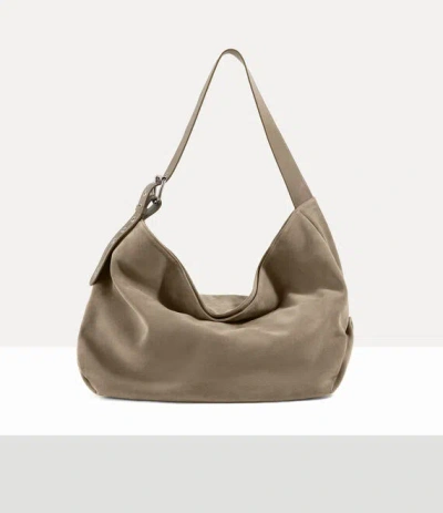 Vivienne Westwood Maxime Large Shoulder Bag Leather Stone In Neutral
