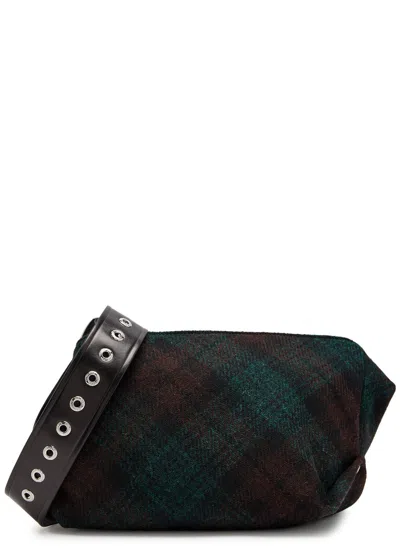 Vivienne Westwood Maxime Small Plaid Tweed Cross-body Bag In Green