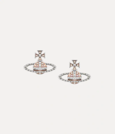 Vivienne Westwood Mayfair Bas Relief Earrings -rhodium-pink-gold-crystal-ab-crystal -rhodium-pink-gold-crystal-ab-crys In Blue