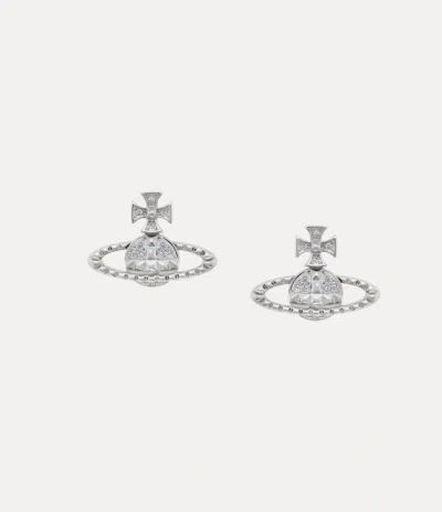 Vivienne Westwood Mayfair Bas Relief Earrings Silver Preciosa Crystals Women