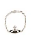 Vivienne Westwood Mayfair Bas Relief Orb Rhodium-plated Bracelet In Silver