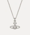 Vivienne Westwood Mayfair Bas Relief Pendant Necklace Rhodium-crystal-crystal Rhodium-crystal-crystal Women In Rhodium-crystal-crystal