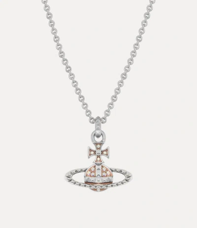 Vivienne Westwood Mayfair Bas Relief Pendant Necklace Rhodium-pink-gold-crystal-ab-crystal Rhodium-pink-gold-crystal-a In Blue