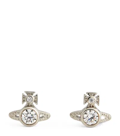 Vivienne Westwood Mayfair Bas Relief Stud Earrings In Silver
