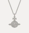 Vivienne Westwood Mayfair Large Orb Pendant Necklace Rhodium-crystal-crystal- Rhodium-crystal-crystal- Women