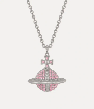 Vivienne Westwood Mayfair Large Orb Pendant Necklace Rhodium-light-rose-crystal Rhodium-light-rose-crystal Women