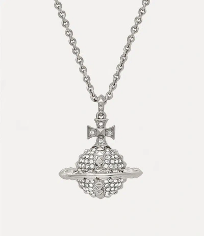 Vivienne Westwood Mayfair Large Orb Pendant Silver Preciosa Crystals Women