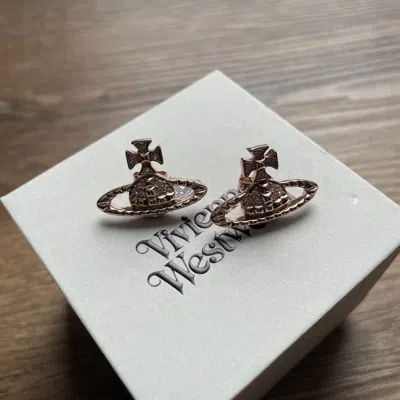 Pre-owned Vivienne Westwood Mayfair Orb Earrings Rosegold In Multi