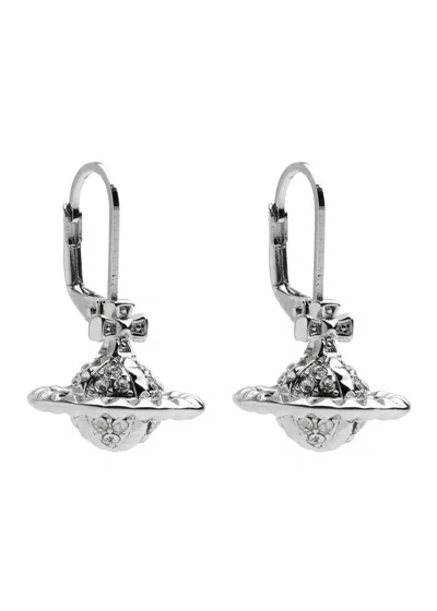Vivienne Westwood Mayfair Small Orb Drop Earrings In Silver