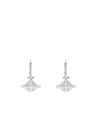 Vivienne Westwood Mayfair Small Orb Earrings In White
