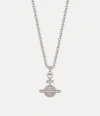 Vivienne Westwood Mayfair Small Orb Pendant Necklace Rhodium-light-rose-crystal Rhodium-light-rose-crystal Women