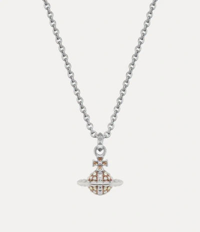 Vivienne Westwood Mayfair Small Orb Pendant Necklace Rhodium-pink-gold-crystal-ab-crystal Rhodium-pink-gold-crystal-ab In Animal Print