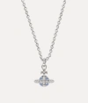 Vivienne Westwood Mayfair Small Orb Pendant In Rhodium-light-sapphire-crystal