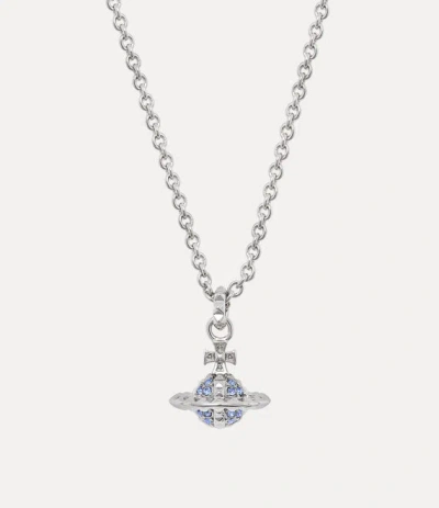 Vivienne Westwood Mayfair Small Orb Pendant In Rhodium-light-sapphire-crystal