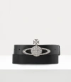 Vivienne Westwood Medium Bas Relief Belt Brass Platinum-crystal-crystal-black-leather M Unisex In Platinum-crystal-crystal-black-leather