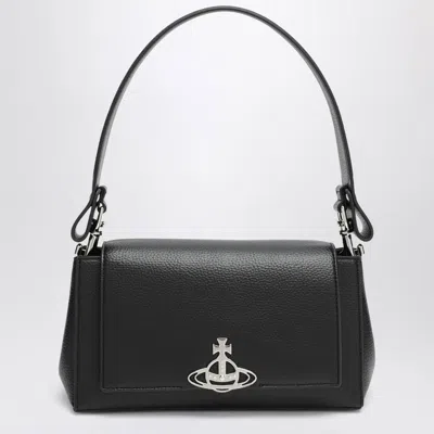 VIVIENNE WESTWOOD VIVIENNE WESTWOOD MEDIUM BLACK SMOOTH SHOULDER BAG HAZEL