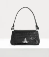 Vivienne Westwood Womens Black Hazel Croc-embossed Leather Top-handle Bag In Black