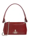 Vivienne Westwood Hazel Medium Crocodile-effect Leather Shoulder Bag In Red