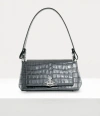 Vivienne Westwood Medium Hazel Handbag Bi Col Croc-embossed Anthracite In Anthracite