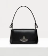 Vivienne Westwood Hazel Medium Glossed Leather Shoulder Bag In Black