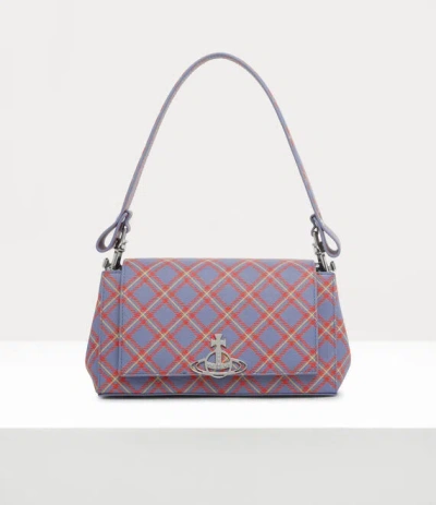 Vivienne Westwood Tartan Print Hazel Top-handle Bag In Blue/orange Tartan