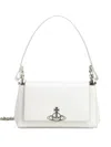 Vivienne Westwood Medium Hazel Leather Shoulder Bag In White