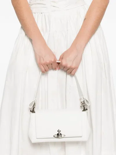Vivienne Westwood Medium Hazel Orb Shoulder Bag In White
