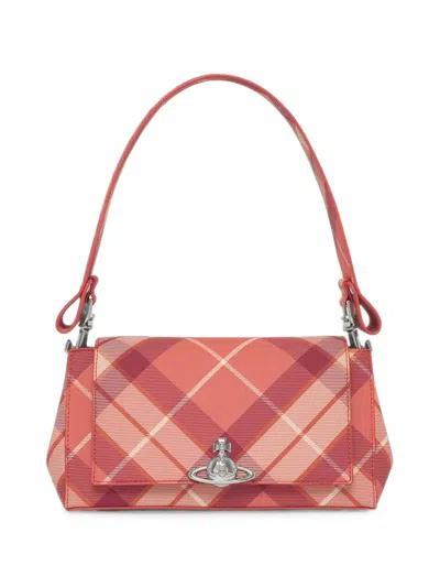 Vivienne Westwood Medium Hazel Orb-plaque Tartan Tote Bag In Pink