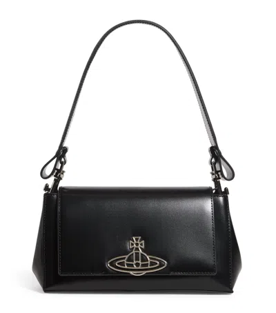 Vivienne Westwood Medium Leather Hazel Top-handle Bag In Black