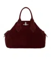 Vivienne Westwood Burgundy Suede Medium Yasmine Handbag In Burgundy