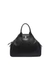 Vivienne Westwood Borsa A Mano Yasmine Media In Pelle Scamosciata Nera Donna In Black