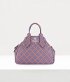 Vivienne Westwood Medium Yasmine Bag Polyurethane / Polyester / Cotton Blue-orange-tartan In Blue-orange-tartan