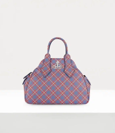 Vivienne Westwood Medium Yasmine Bag Polyurethane / Polyester / Cotton Blue-orange-tartan