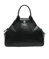 Vivienne Westwood Faux Leather Shoulder Bag With Pebbled Texture In Black